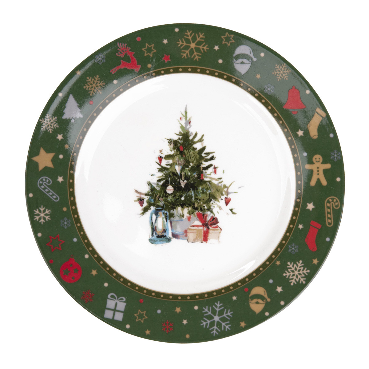 Vánoční dezertní talíř | KALVEN | dezertní talíř | zelený | 19 cm | 873473