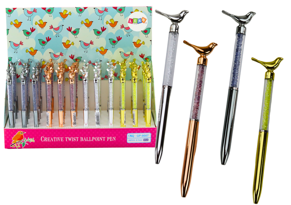 mamido Propiska s ptáčkem a diamanty modrý inkoust 0,7 mm mix