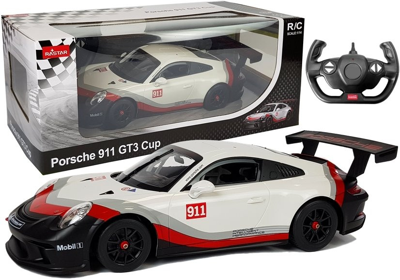 Mamido RASTAR RASTAR Auto na dálkové ovládání Porsche 911 GT3 CUP RC 1:14 bílé