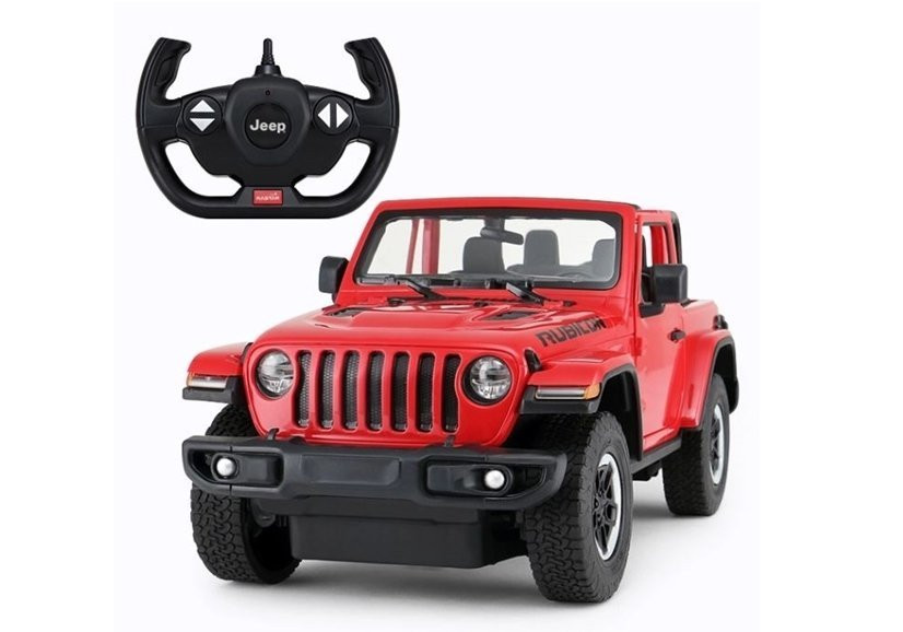 Mamido RASTAR Auto na dálkové ovládání RC Jeep Wrangler Rubicon 1:14 Rastar červené