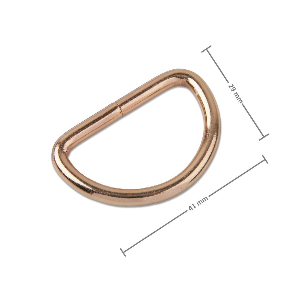 Galanterní polokroužek 41 x 29 mm v barvě světlého zlata - 2 ks