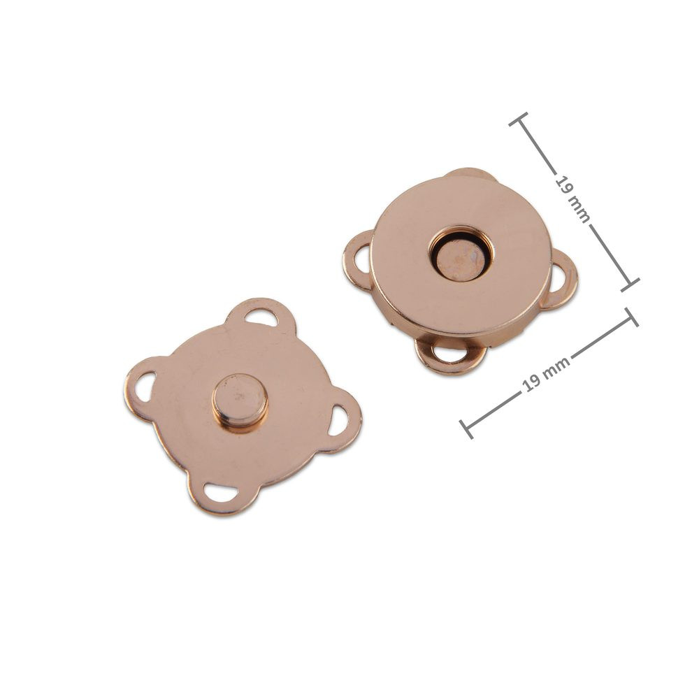 Galanterní magnetické zapínání 19 x 19 x 5,5 mm v barvě zlata - 2 ks