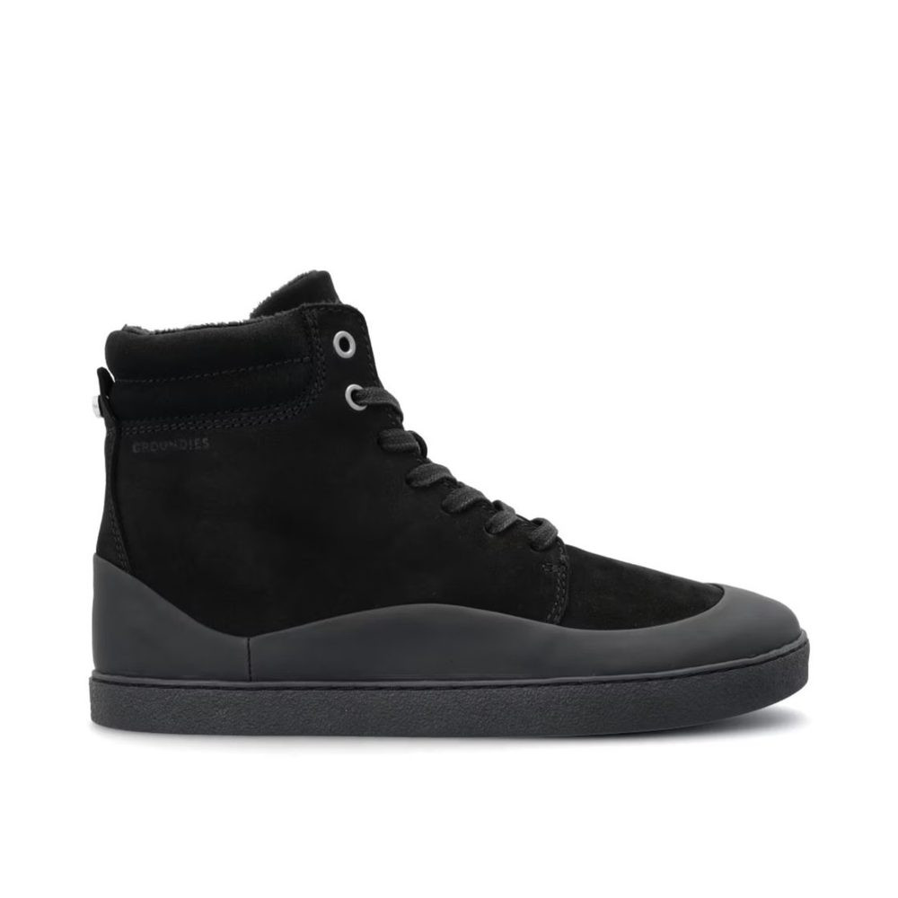 GROUNDIES Torino Black Dámské zimní zateplené barefoot boty - 36