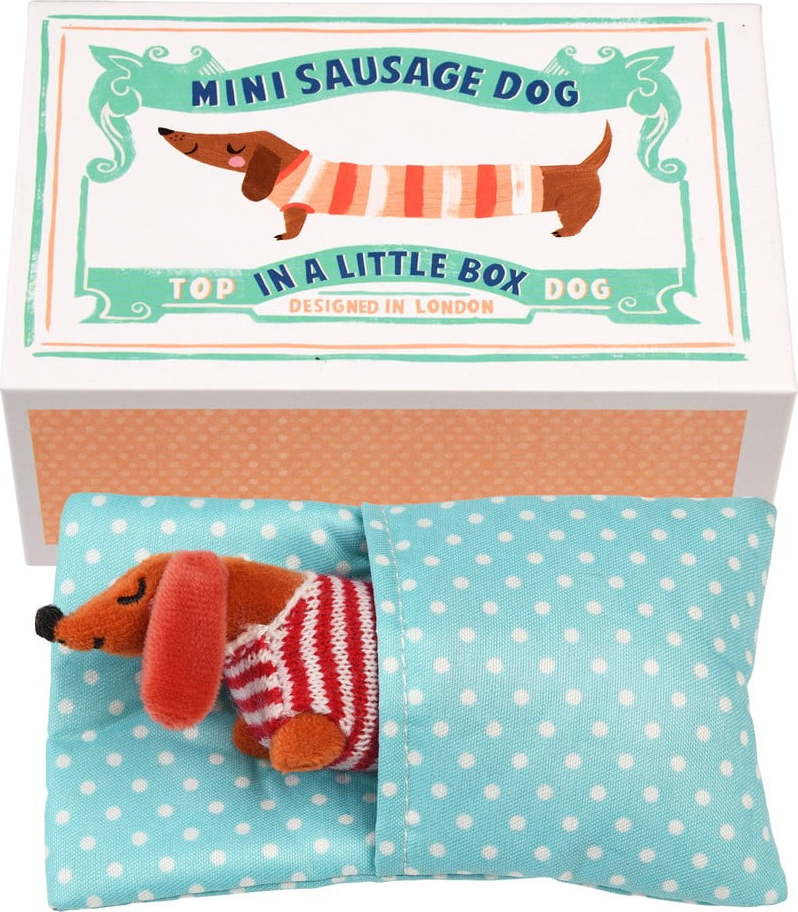 Plyšová hračka Mini Sausage Dog in a Little Box – Rex London