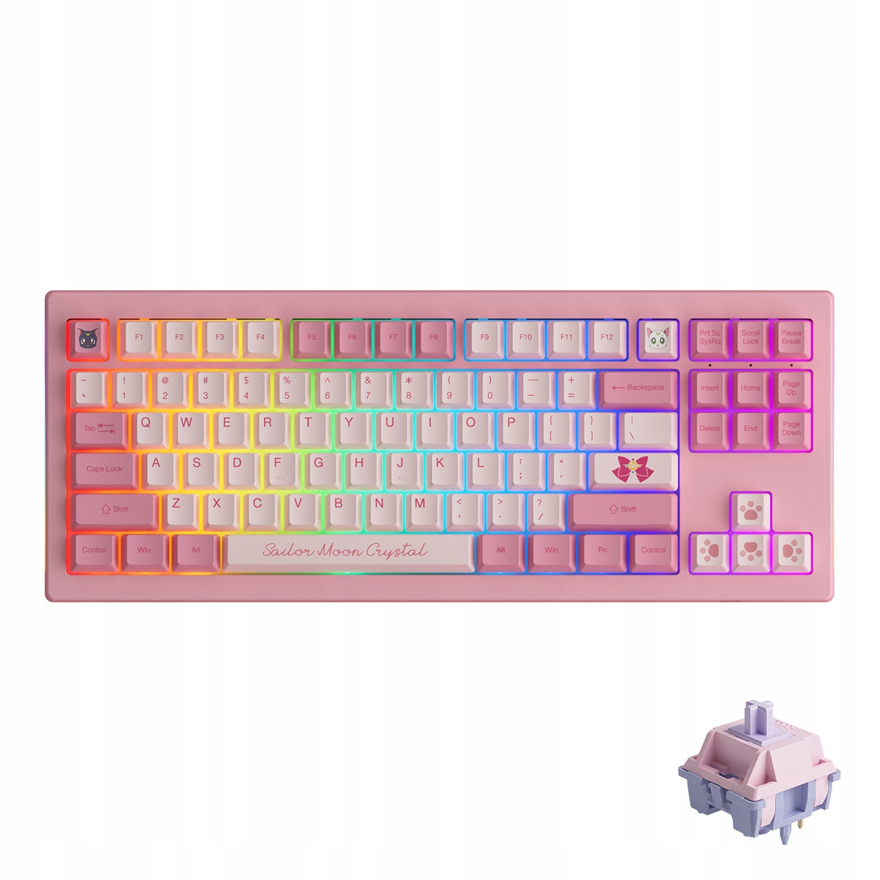 Mechanická klávesnice Akko 5087 V2 Sailor Moon Crystal Rgb 80% Hot-swap