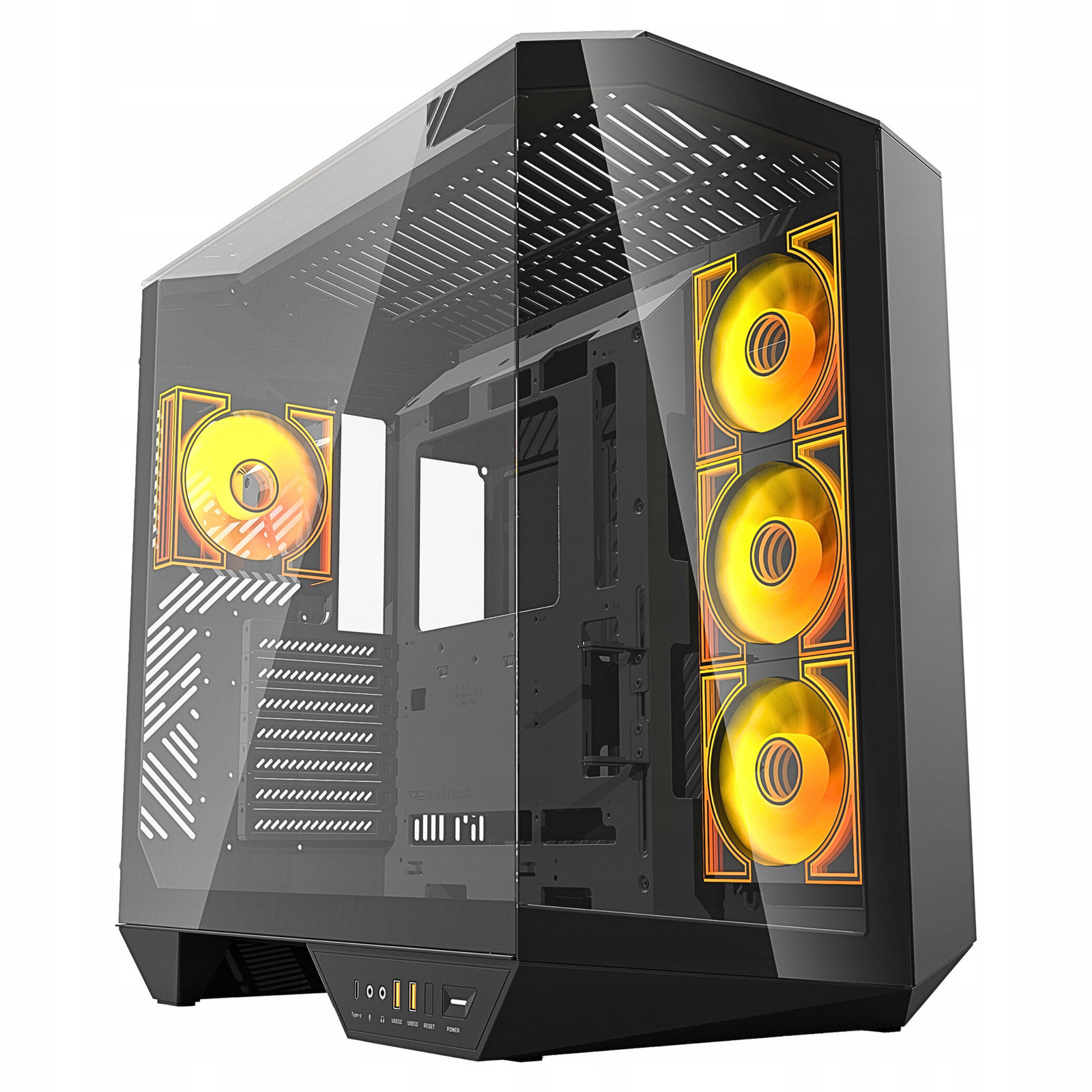 DarkFlash DY470 Počítačová skříň Atx Midi Tower 4 Gaming ventilátory