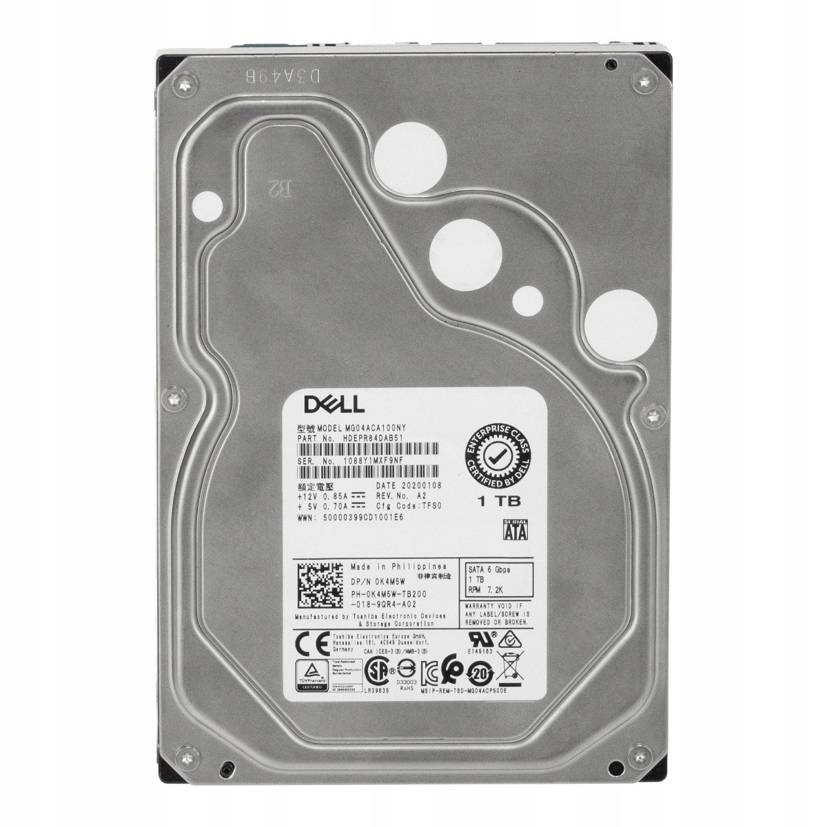 Dell 0K4M5W 1TB 7.2K 64MB Sata III 3.5'' MG04ACA100NY