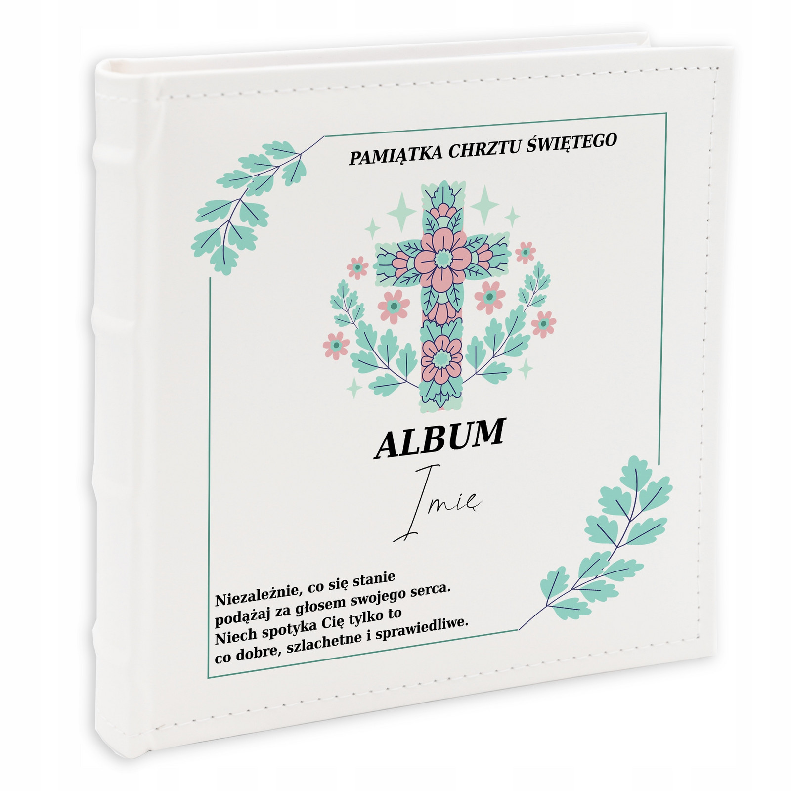 Fotoalbum 10x15cm Bílý Suvenýr křtu Jméno Kreator