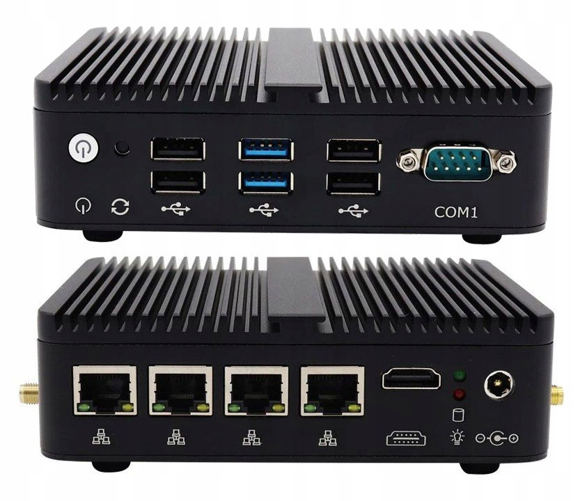 Mini Pc Intel Atom 4x Lan RS232 Vpn router b/w IoT