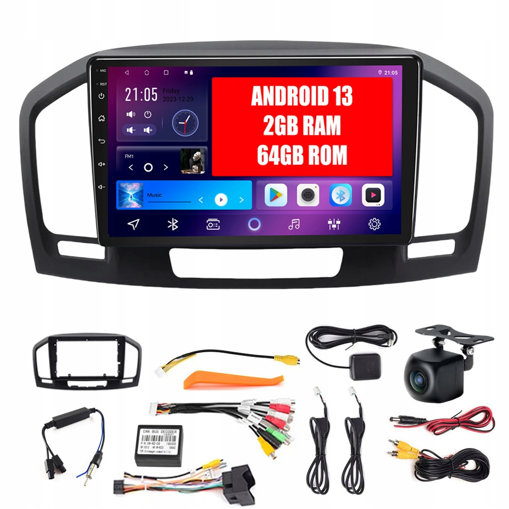 Rádio 2DIN Android 13 Opel Insignia 2008-2013 Android Auto Carplay 2GB/64GB