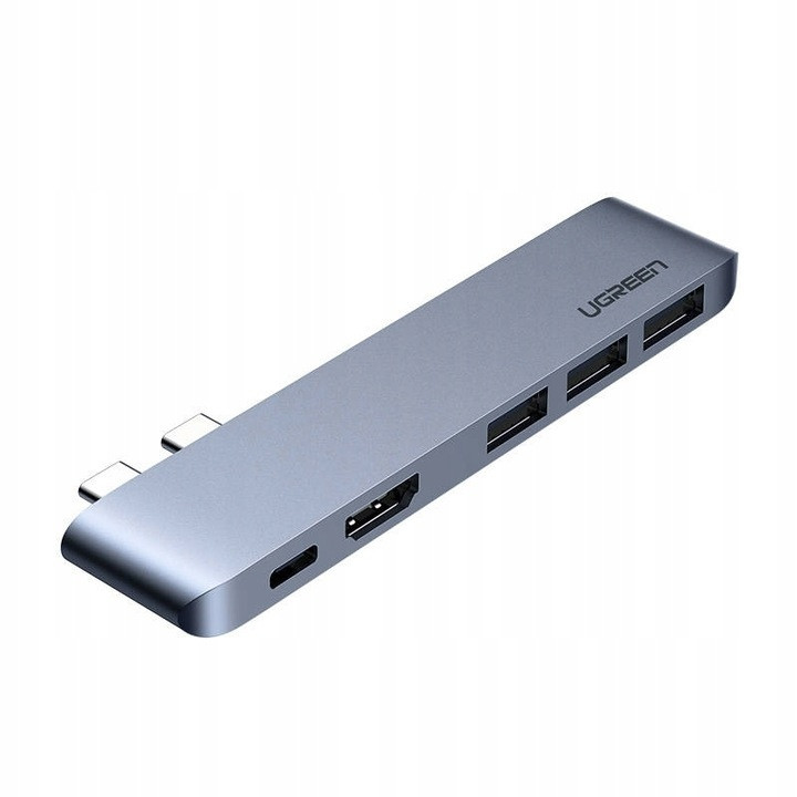 Hub Adaptér 5V1 Ugreen CM251 Dokovací Stanice 2XUSB-C Na 3X Usb 3.0 Hdmi