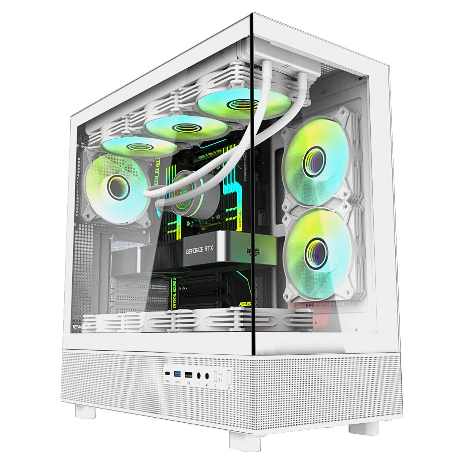 DarkFlash DPX90 Počítačová skříň Atx Midi Tower Sklep Gaming Bílá