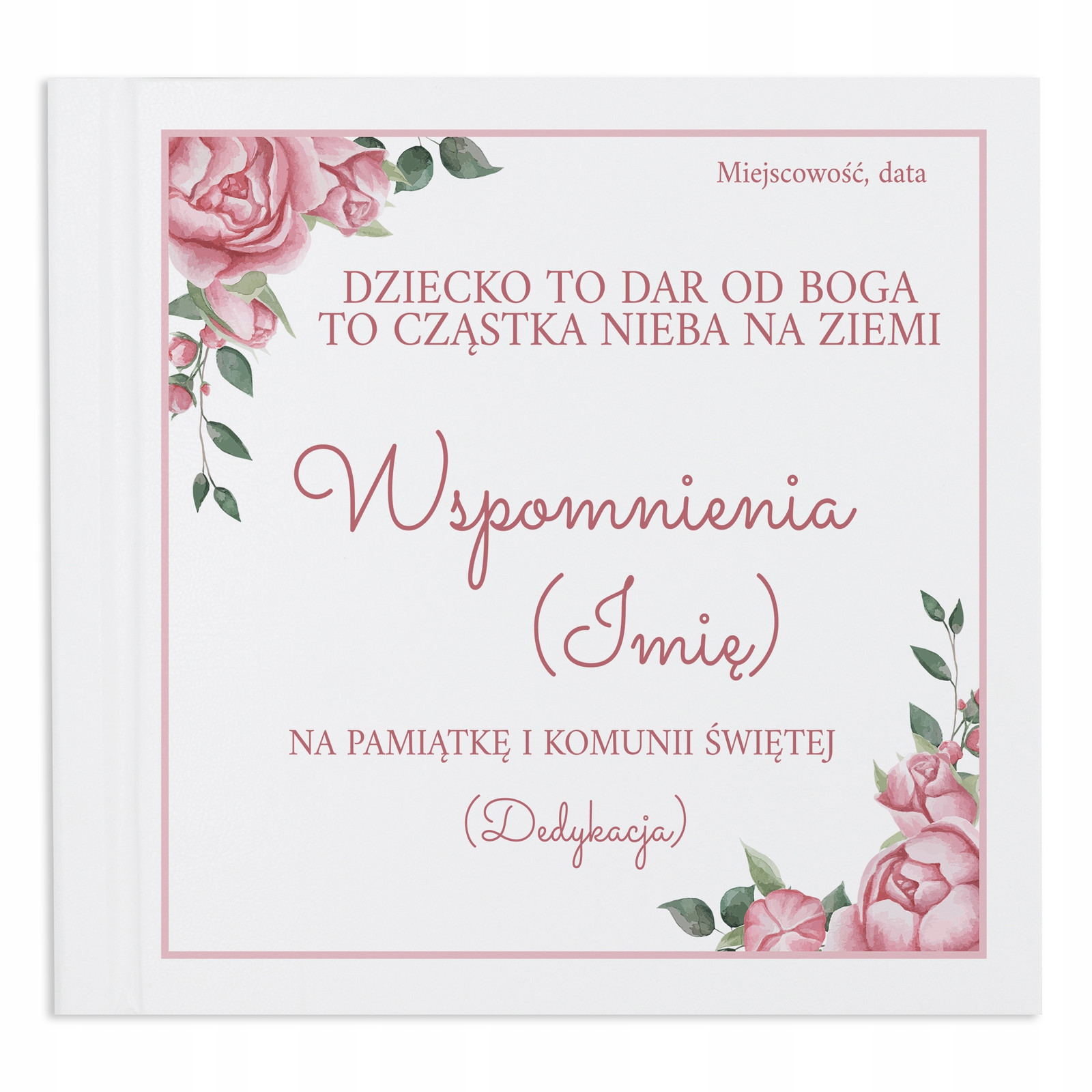 Album Vlepované fotografie Černá dárek K Prvnímu Svatému Přijímání Personalizovaný Citát Jméno