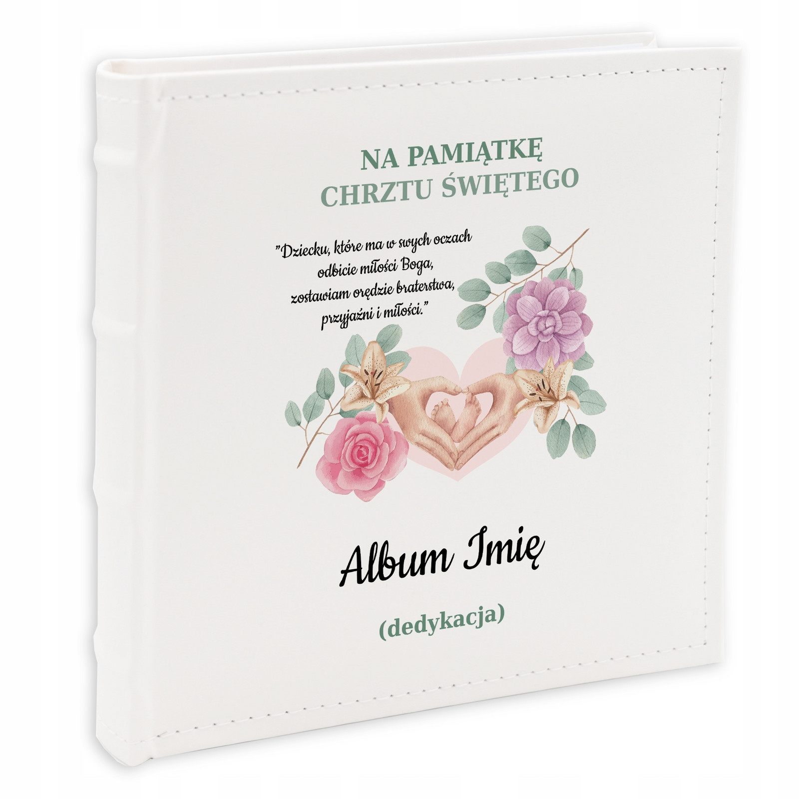 Fotoalbum 10x15cm Bílý křest dítěte Jméno Věnování Kreator