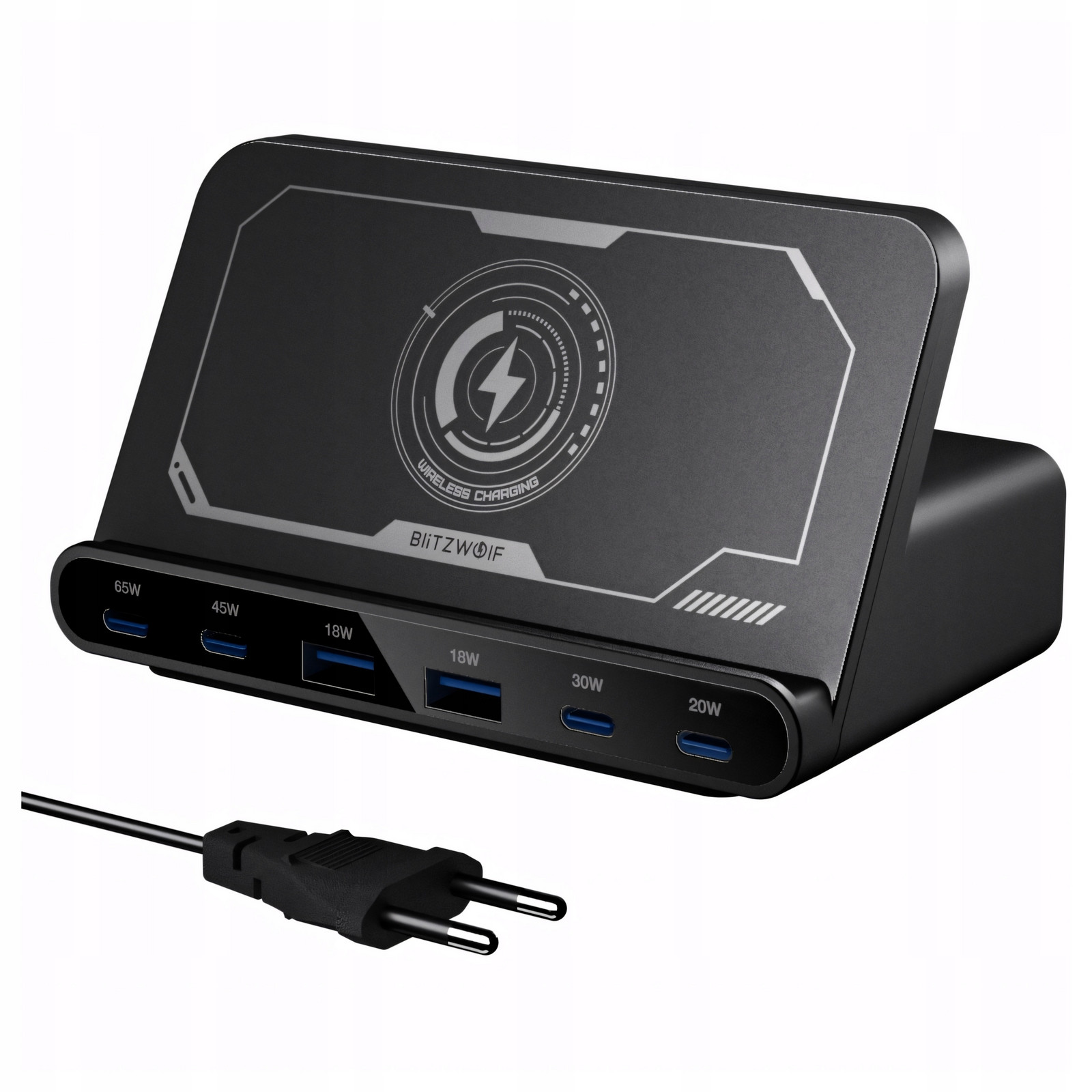 Blitzwolf BW-S27 Síťová a bezdrátová nabíječka Qi QC4+ PD3.0 7w1 160W