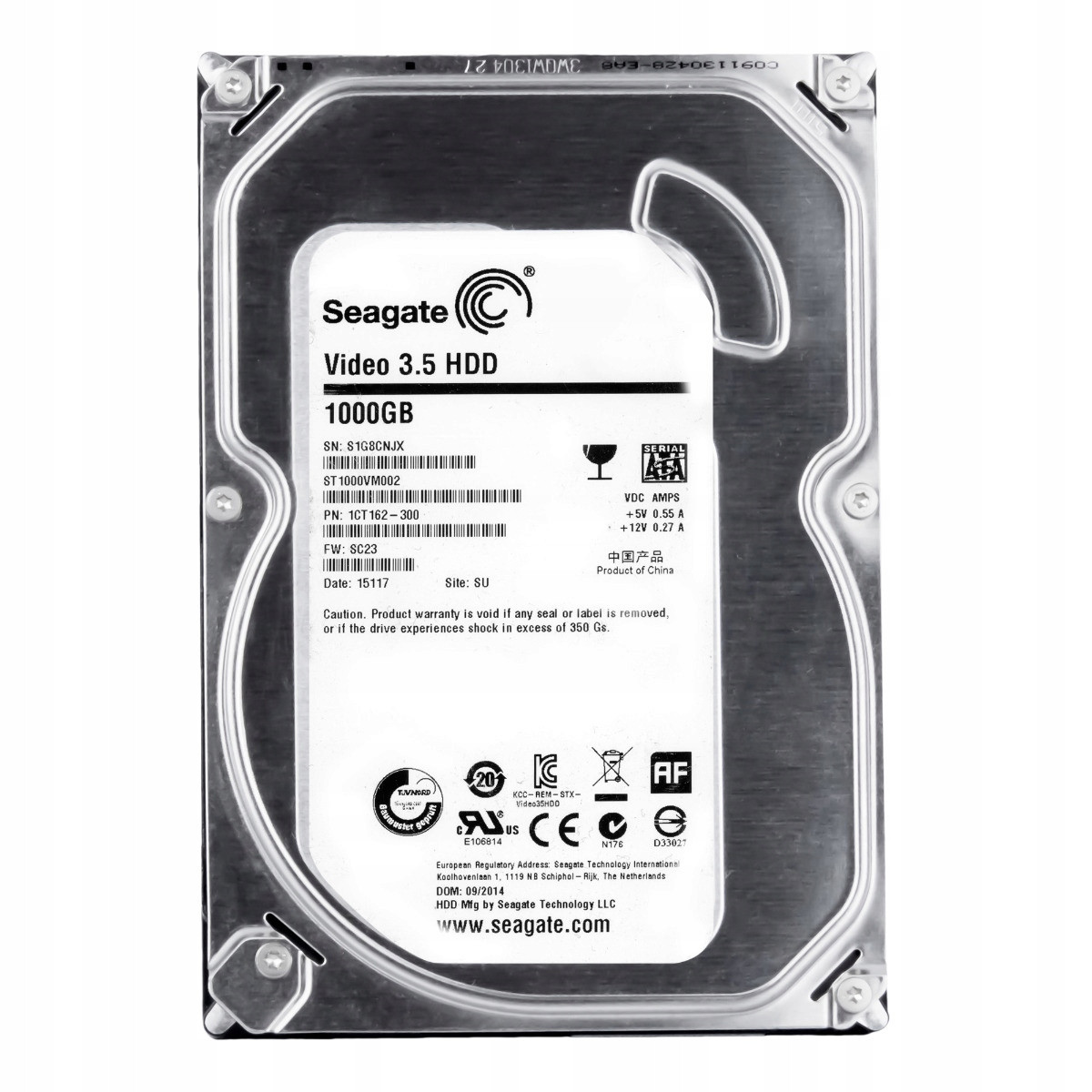 Seagate Video 3,5 Hd 1TB Sata III 5,9K 64MB 3,5'' ST1000VM002