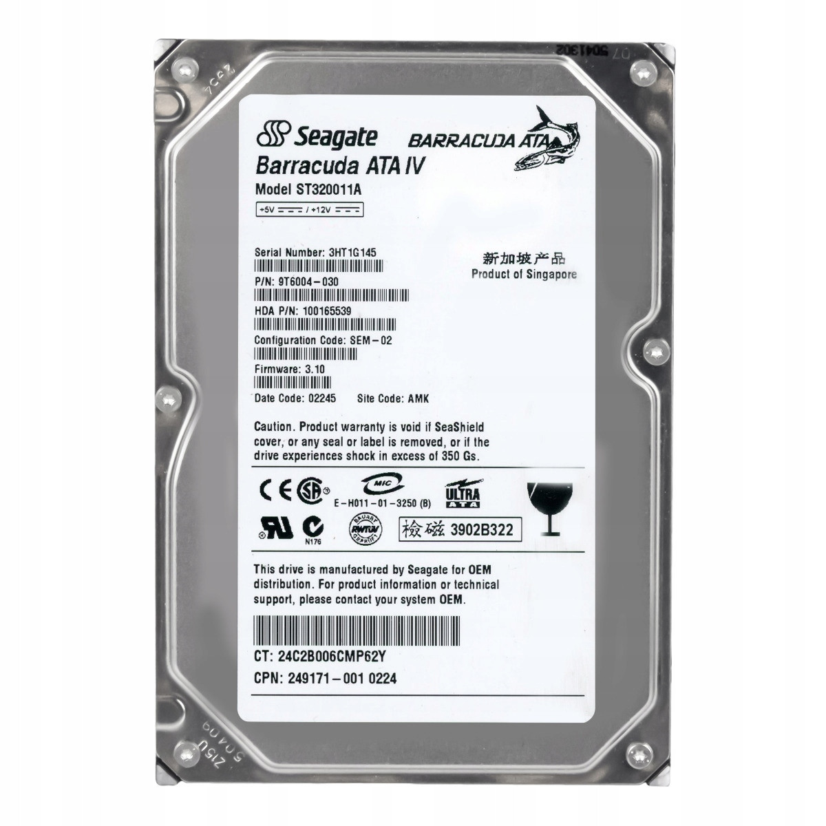 Seagate Barracuda Ata IV 20GB 7.2K 2MB Ata 3.5'' ST320011A