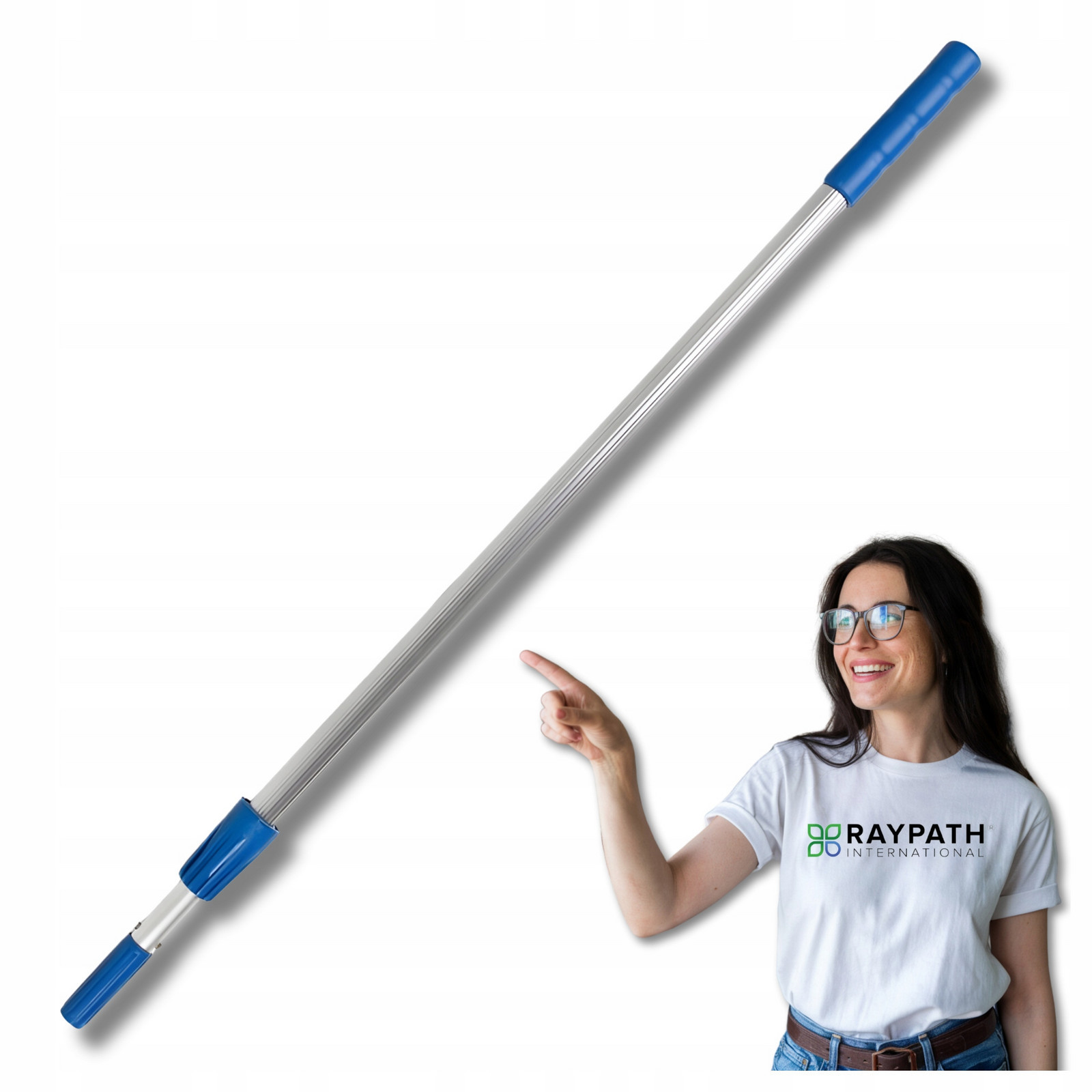 Hůl na mop Teleskopická tyč Hliníková 220cm Nastavitelný mop Raypath