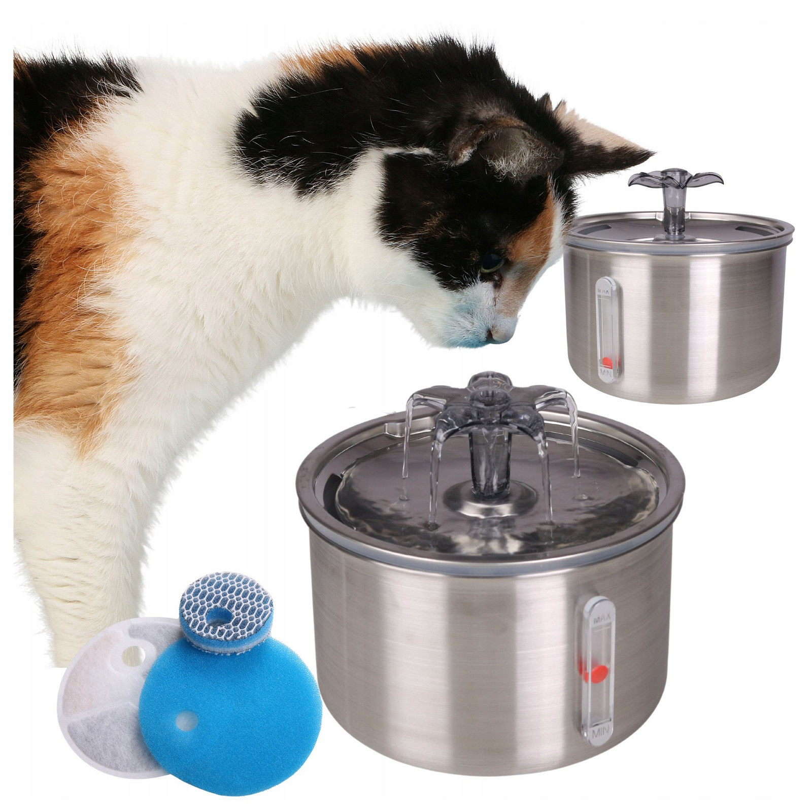 Fontána vody pro kočky psa napáječka pelech miska distributor tichý filtr 2l