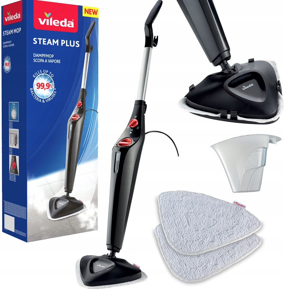 Parní Mop Vileda Steam Plus 1550W Rychlý Ohřev Bez Chemie 400ML