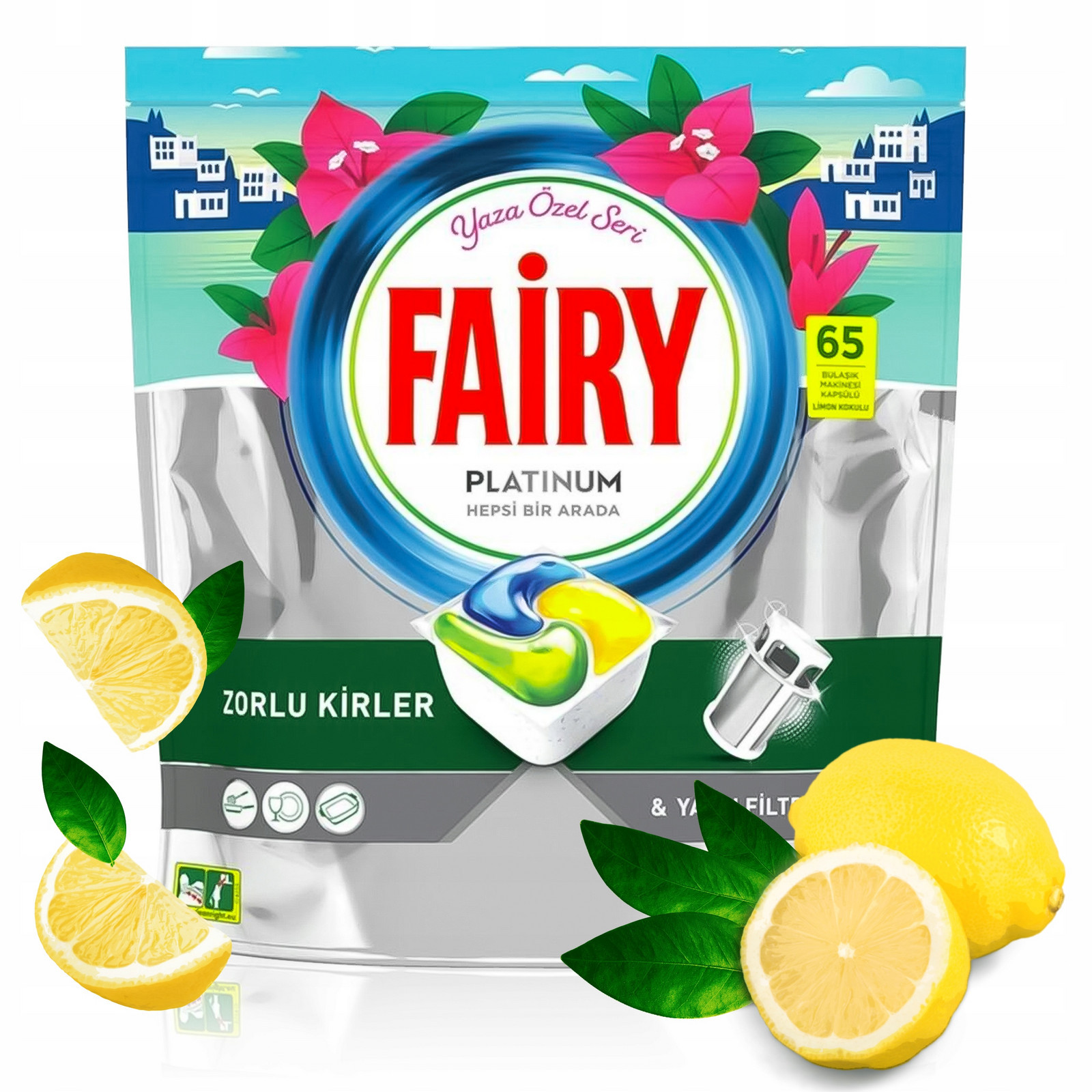 Kapsle do myčky Fairy Platinum All in One Lemon Sada 195 kusů