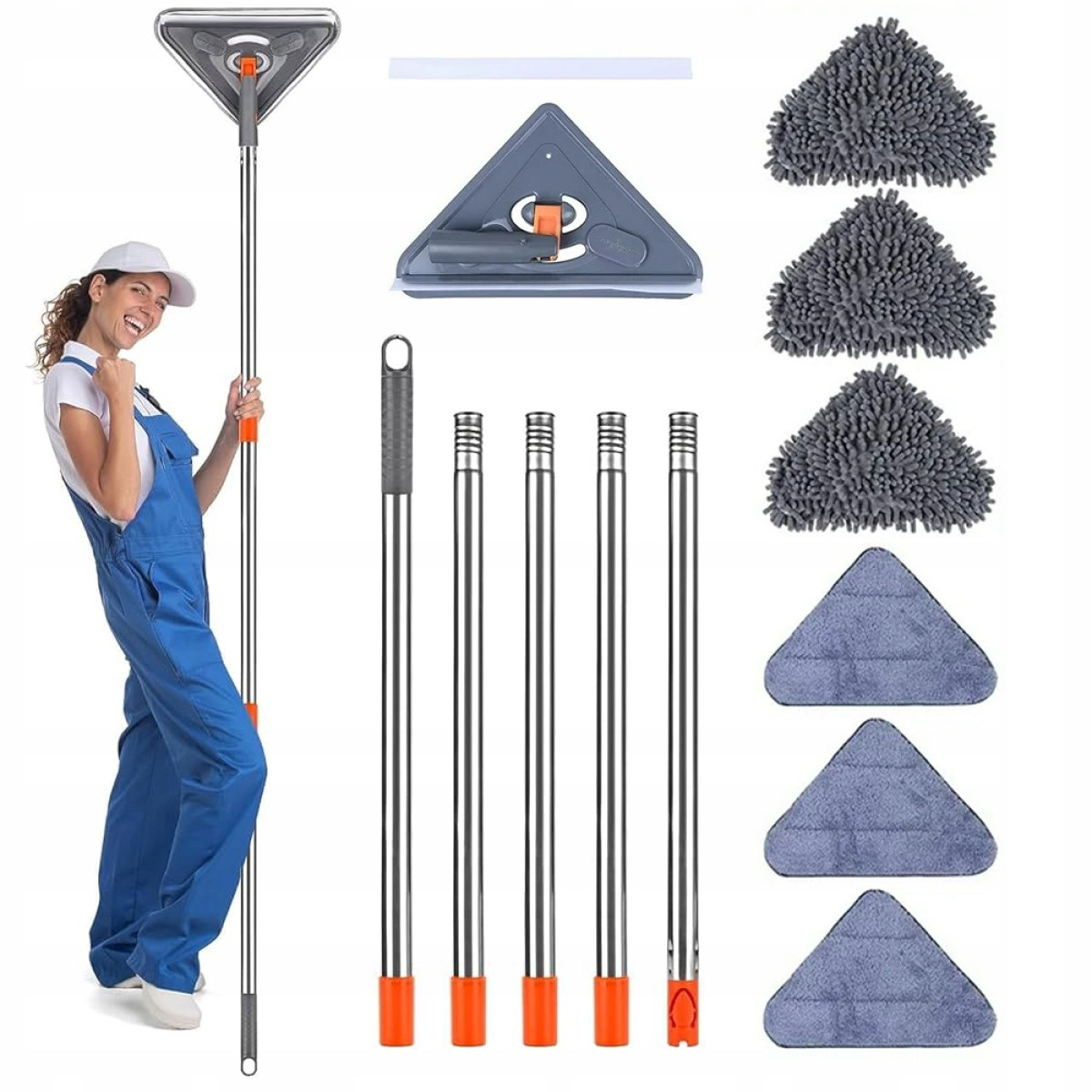 Nastavitelný Trojúhelníkový Čisticí Mop Pro Čištění Podlah A Oken