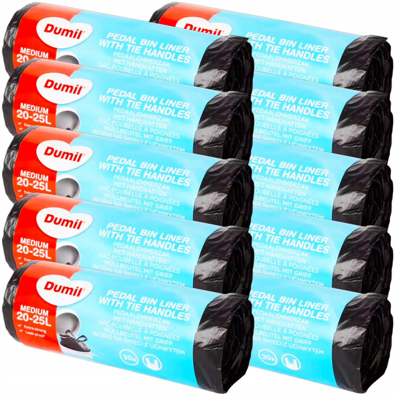 Pytle Na Odpadky 20L 25L Pytle S Páskou Černé Na Odpad Silné S Ušima x300