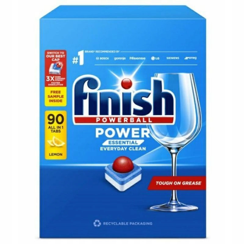 Finish Powerball Power Essential Lemon – Tablety do myčky – 90 kusů