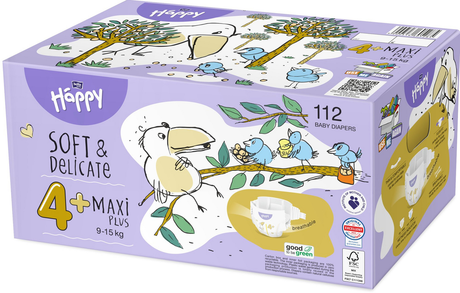 BELLA Baby HAPPY Soft&Delicate Maxi Plus Box 2 x 56 ks