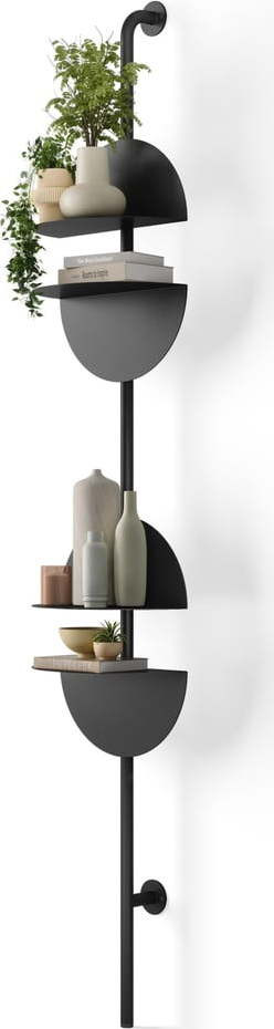 Černý kovový modulární policový systém 27x203,5 cm Solis – Umbra