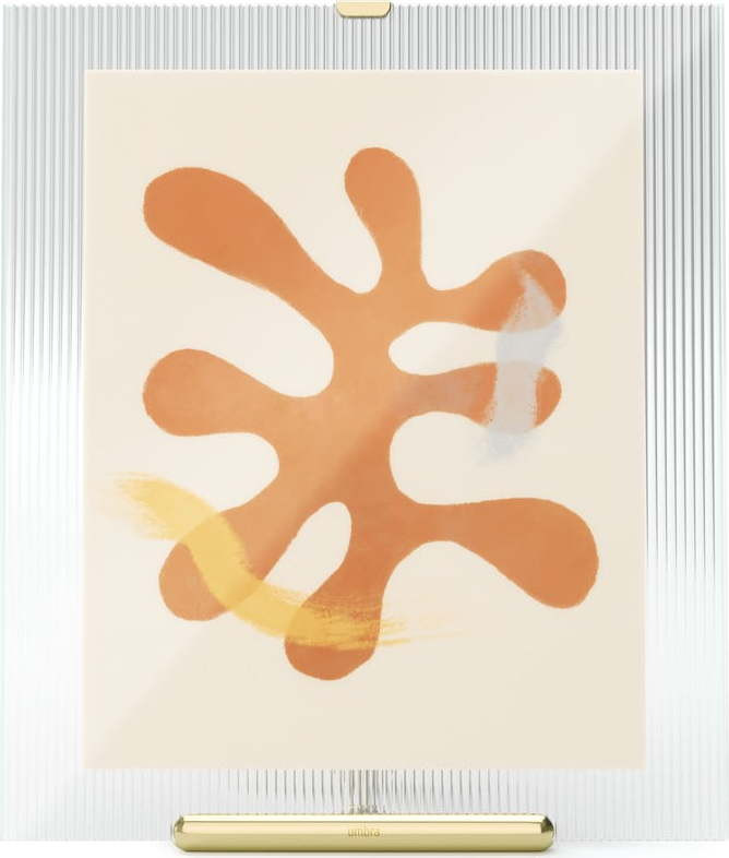 Skleněný stojací rámeček ve zlaté barvě 26x30,5 cm Flute – Umbra