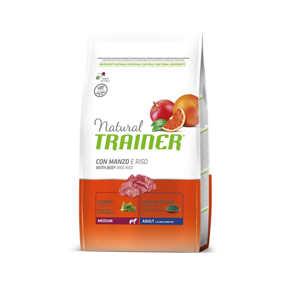 Natural Trainer Medium Adult hovězí a rýže - 2 x 12 kg