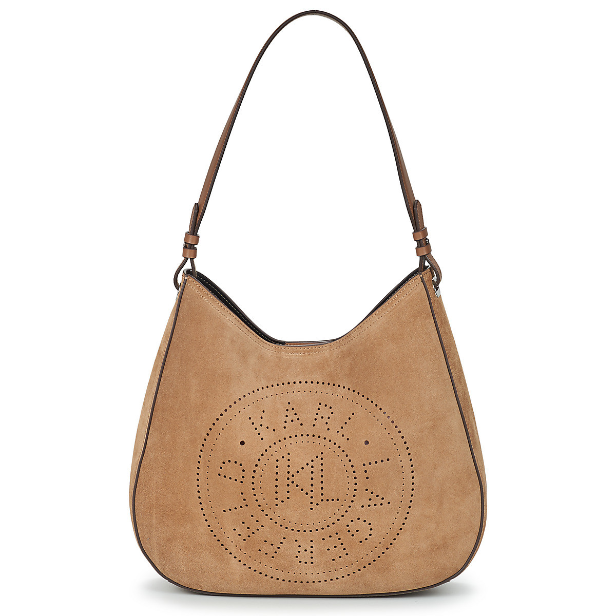 Karl Lagerfeld  K/CIRCLE HOBO BAG PERFORATED  Hnědá