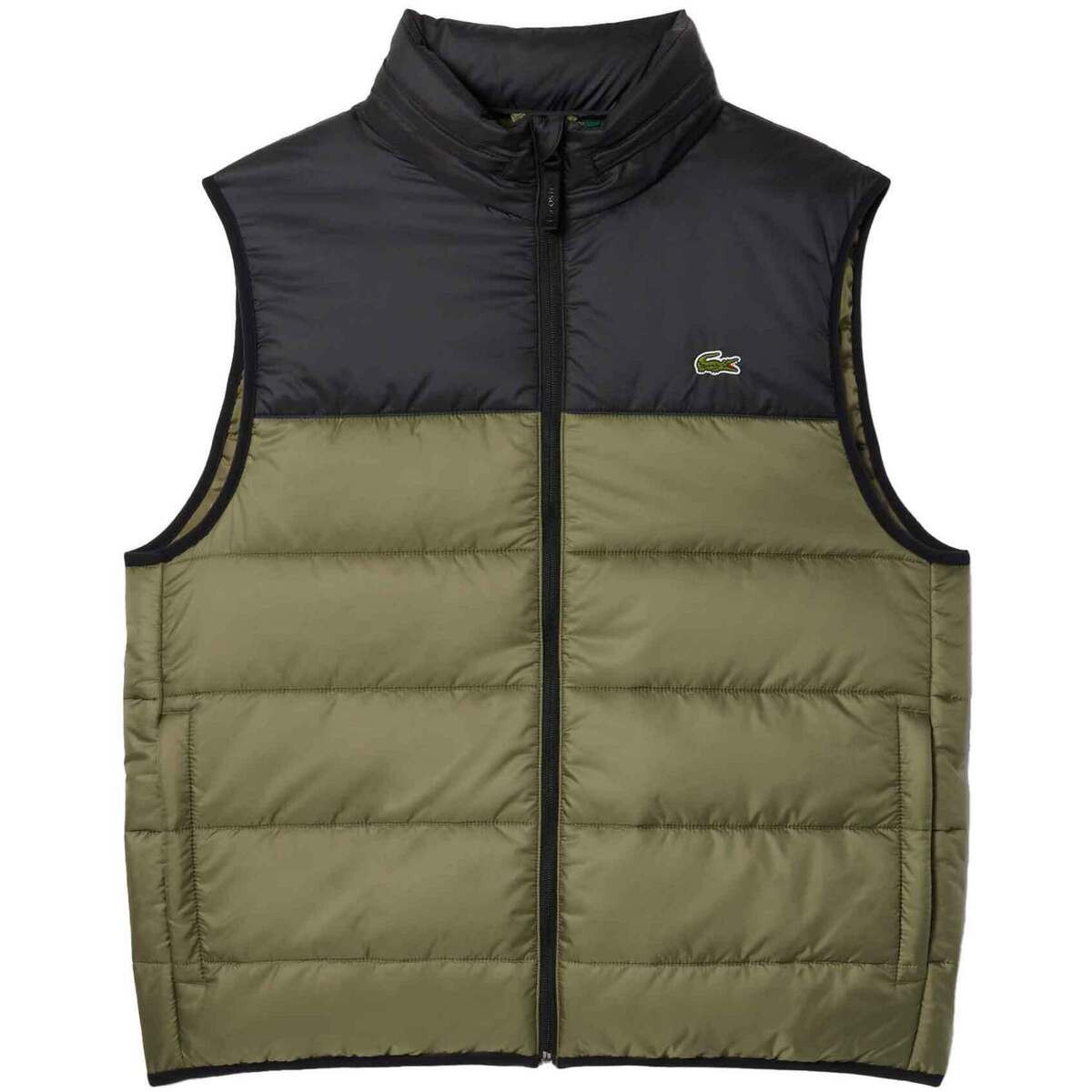 Lacoste  Water-Repellent Gilet Khaki/Black  Zelená