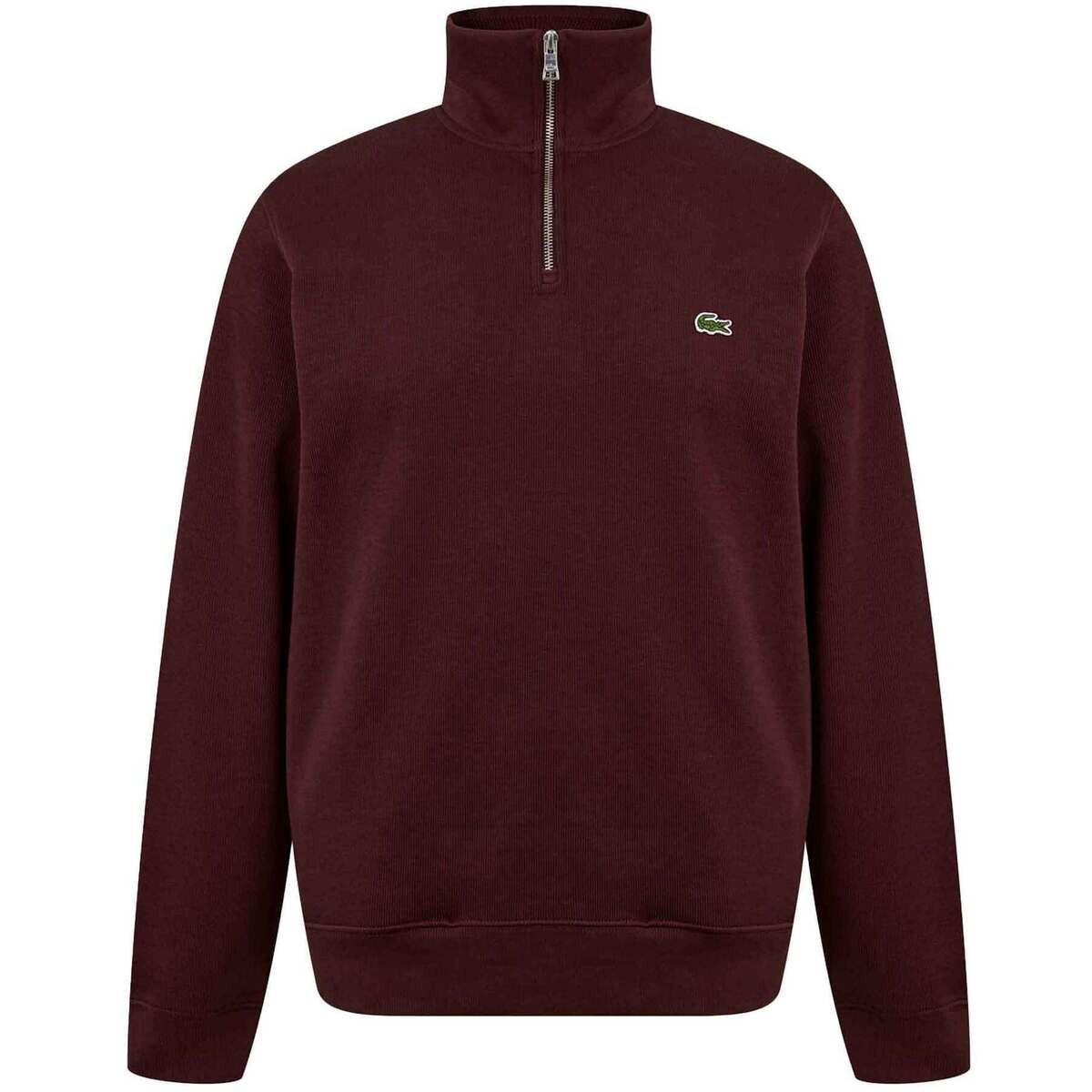 Lacoste  Quarter Zip High Neck Interlock Sweatshirt Bordeaux  ruznobarevne