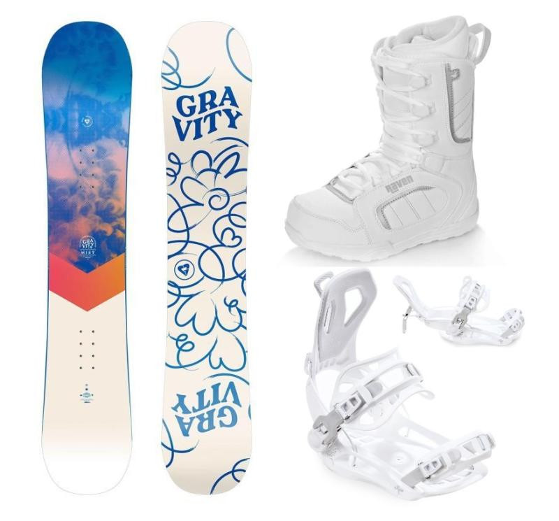 Gravity Mist 24/25 dámský snowboard + Raven Fastec FT360 white vázání + Raven Pearl white boty