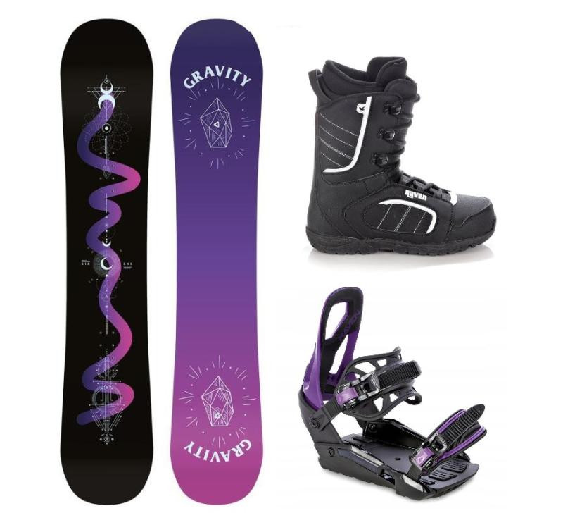 Gravity Sirene Black 24/25 snowboard + Raven S230 Black/violet vázání + Raven Target obuv