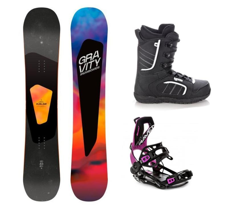 Gravity Sublime 24/25 snowboard + Raven Fastec FT360 black/fuchsia vázání + Raven Target obuv