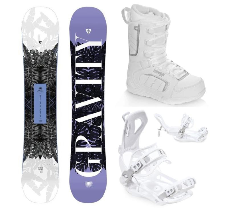 Gravity Trinity 24/25 snowboard + Raven Fastec FT360 white vázání + Raven Pearl white boty