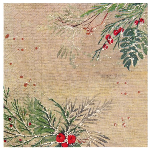 Ubrousky papírové s větvičkami Cesmína 33 x 33 cm 10 ks