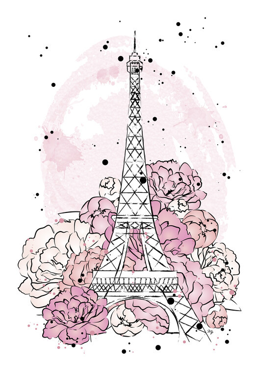 Martina Pavlova Ilustrace Peony paris, Martina Pavlova, 30 × 40 cm