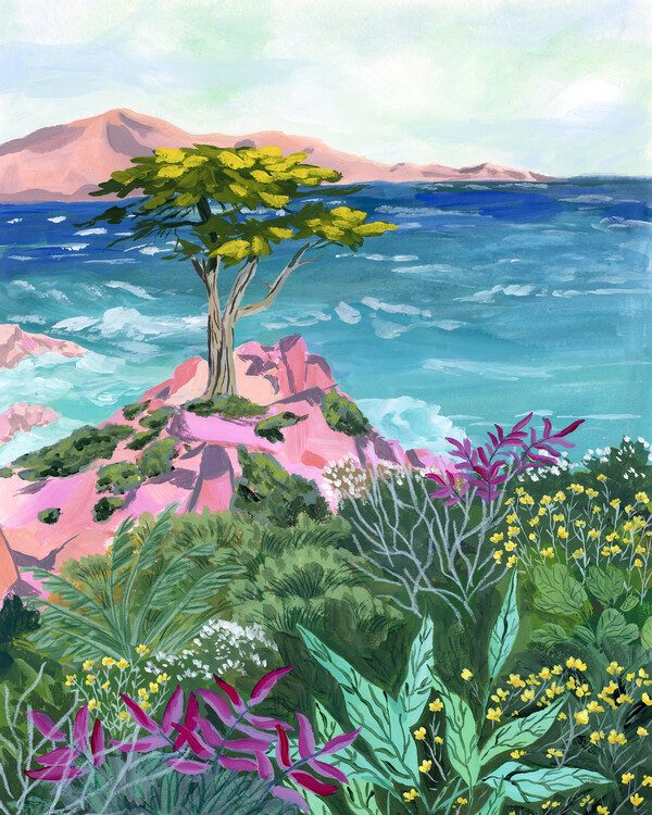 Sarah Gesek Ilustrace Lone Cypress, Sarah Gesek, 30 × 40 cm