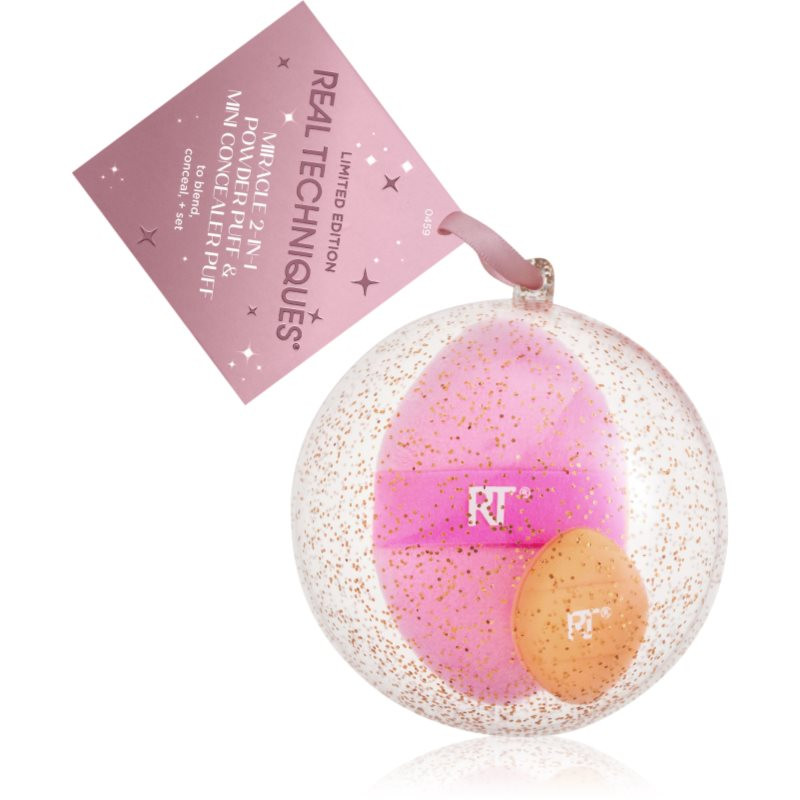 Real Techniques Miracle 2-in-1 Powder Puff Ornament houbička na make-up 2 ks