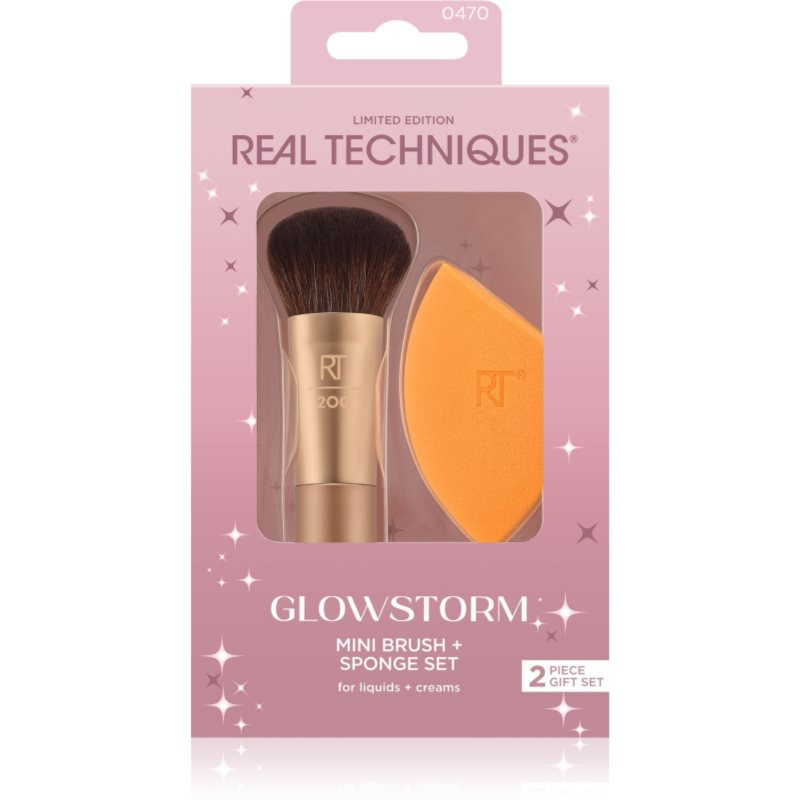 Real Techniques Glowstorm Mini Brush + Sponge Set sada štětců