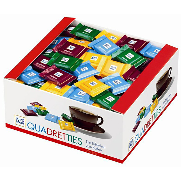 Ritter Sport Quadretties - Směs mini čokolád s různými příchutěmi 1000g (200x5g)