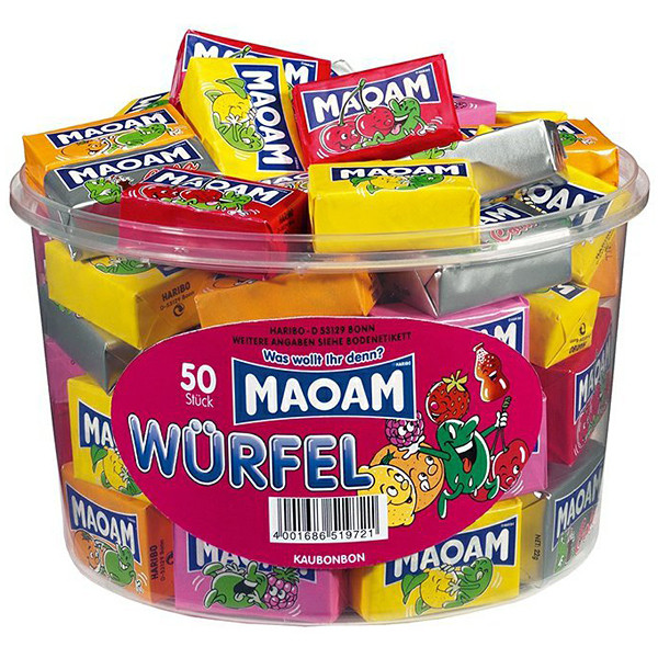 Haribo Maoam Bloxx - Žvýkací bonbóny s příchutí 1100g (dóza 50ks)