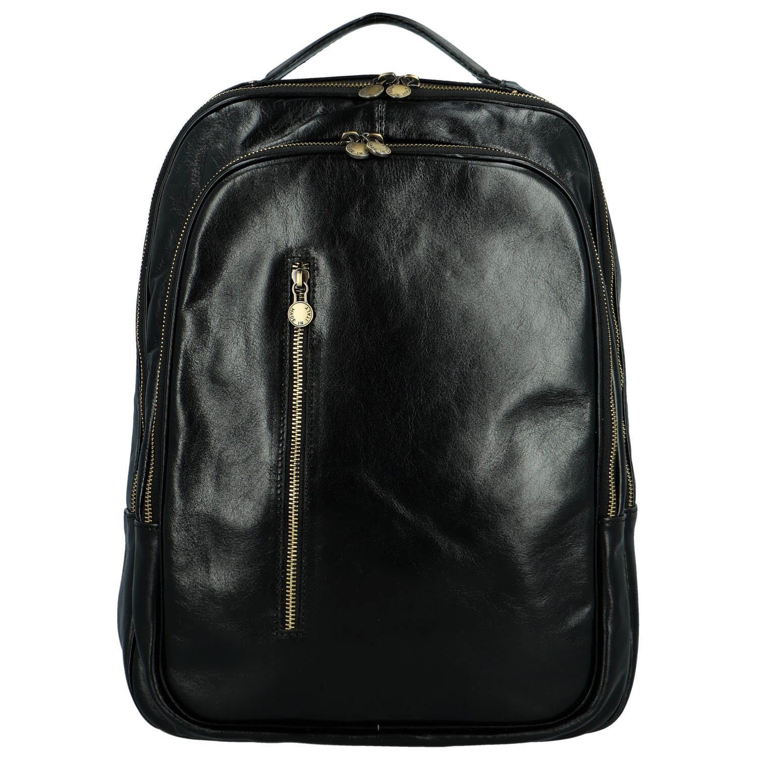 Luxusní kožený batoh Delami Hedda, černý