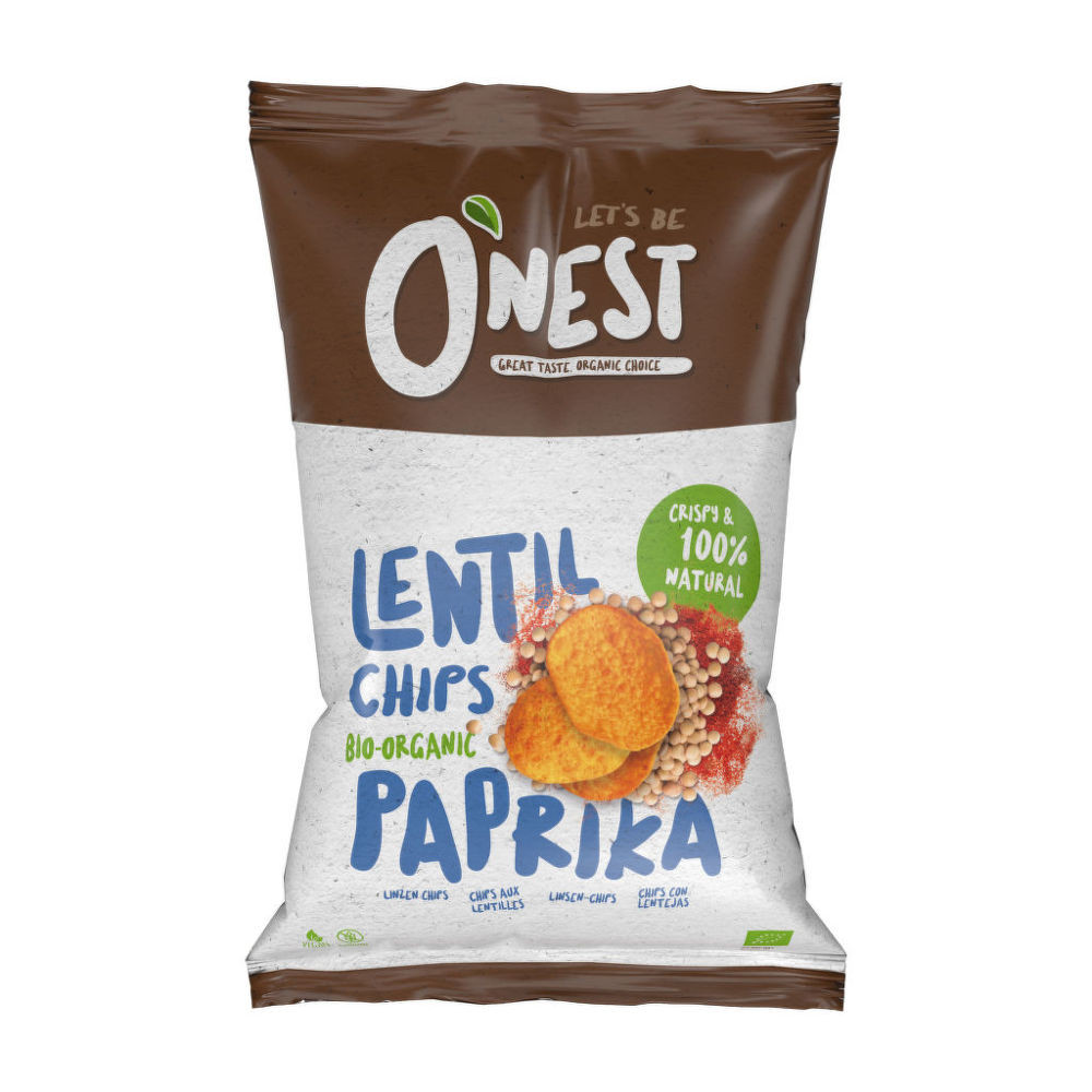 Chipsy čočkové paprika 40 g BIO   O'NEST