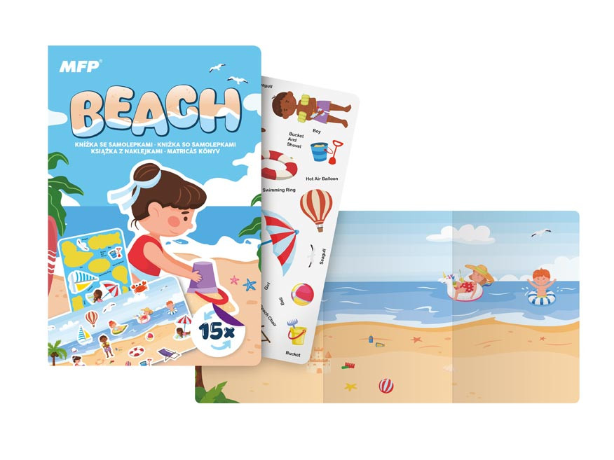 MFP 1032394 Samolepková kniha Pláž, 12x18cm, 15 samolepek
