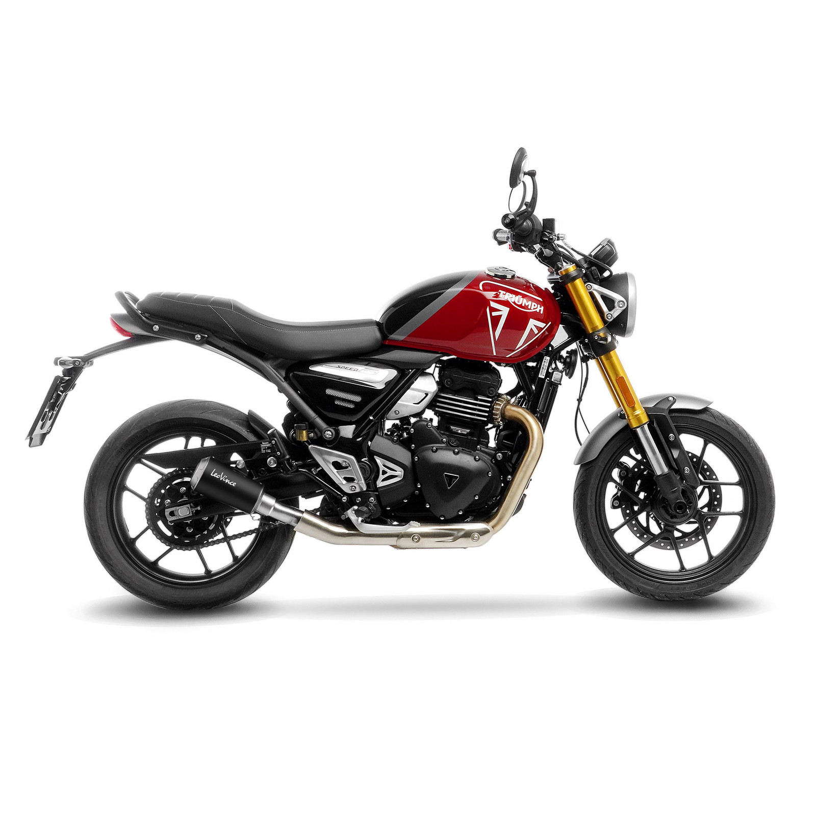LeoVince LV-10 Black Slip-on TRIUMPH SPEED 400, SCRAMBLER 400 X (24 >)